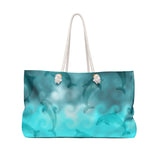 Nautical Tote Rope Handle Bag/ Dolphins And Blue Ocean Waves Coastal Tropical Large Weekender Beach Bag