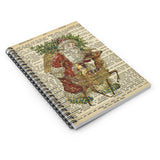 Christmas Journal/ Holiday Vintage Santa Claus Dictionary Page Notebook/ Diary Gift