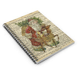 Christmas Journal/ Holiday Vintage Santa Claus Dictionary Page Notebook/ Diary Gift