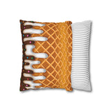 Ice Cream Throw Pillow Cover/ Ice Cream Drip Waffle Cone Chocolate And Vanilla With Sprinkles Summer Décor