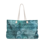 Nautical Tote Rope Handle Bag/ Ocean Waves Sea Life Illustration Coastal Tropical Large Weekender Beach Bag