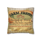 Fall Pillow Cover/ Farm Fresh Pumpkins Hay Rides, Corn Maze Sign Orange And Green Plaid Farmhouse Autumn Decor