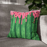 Watermelon Throw Pillow Cover/ Watercolor Glam Candy Pink Drips Summer Décor