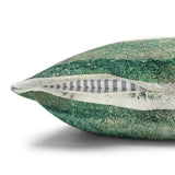 Coastal Retro Watercolor Beach Seafoam Green, Sage And Creamy Natural Sand Stripes Pillow Cover