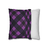 Halloween Pillow Cover/ Purple And Black Diagonal Buffalo Plaid Decor