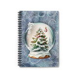Christmas Journal/ Watercolor Winter Snowglobe Holiday Red Ornaments Notebook/ Diary Gift