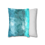 Nautical Watercolor Dolphins Aqua Ombre Ocean Wave Swirls Beach Décor/ Coastal Beach Pillow Cover