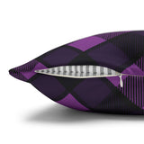 Halloween Pillow Cover/ Purple And Black Diagonal Buffalo Plaid Decor