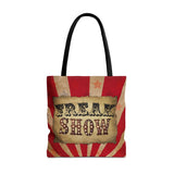 Retro Circus Tote/ Vintage Freak Show Large Bag
