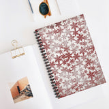 Christmas Journal/ Holiday Vintage Distressed Grunge Red Snowflakes Notebook/ Diary Gift