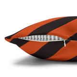 Halloween Throw Pillow Cover/ Orange And Black Diagonal Stripe Decor