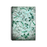 Christmas Journal/ Holiday Vintage Distressed Grunge Green Holly Leaves Notebook/ Diary Gift