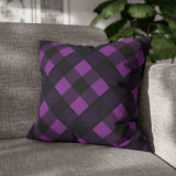 Halloween Pillow Cover/ Purple And Black Diagonal Buffalo Plaid Decor