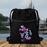 Disney Mickey Mouse Quotes Backpack/ Mickey Mouse Pose Cartoon Pink And Blue Pattern Art Vacation Park Bag