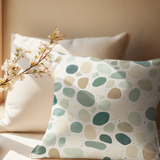 Vintage Beach Speckled Pebbles Sand And Teal Coastal Collection Retro Seaside Pillow Cover