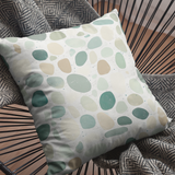 Vintage Beach Speckled Pebbles Sand And Teal Coastal Collection Retro Seaside Pillow Cover