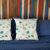 Vintage Beach Speckled Pebbles Sand And Teal Coastal Collection Retro Seaside Pillow Cover