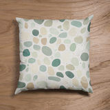 Vintage Beach Speckled Pebbles Sand And Teal Coastal Collection Retro Seaside Pillow Cover