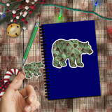 Christmas Stickers/ Green Winter Bear With Pinecones Laptop Decal, Planner, Journal Vinyl Stickers