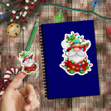 Christmas Stickers/ Holiday Sweater Hat Gnome With String Lights Laptop Decal, Planner, Journal Vinyl Stickers