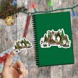 Christmas Stickers/ Holiday Rustic Gnomes Farmhouse Truck Laptop Decal, Planner, Journal Vinyl Stickers