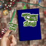 Christmas Stickers/ Funny Grinchy Quote Wreck A Sleigh Laptop Decal, Planner, Journal Vinyl Stickers