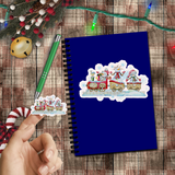 Christmas Stickers/ Snowpeople Rustic Wood Train Laptop Decal, Planner, Journal Vinyl Stickers