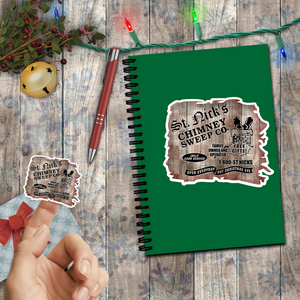 Christmas Stickers/ Old Fashion Santa Chimney Laptop Decal, Planner, Journal Vinyl Stickers