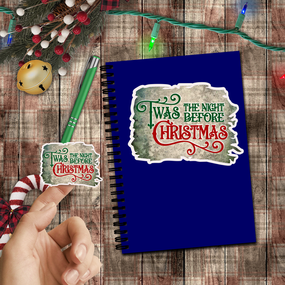 Christmas Stickers/ Old Fashion Twas The Night Before Laptop Decal, Planner, Journal Vinyl Stickers