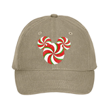 Disney Christmas Holiday Peppermint Swirl Mickey Glitter Hat/ Red White Green Holiday Candy Baseball Adjustable Cap