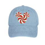 Disney Christmas Holiday Peppermint Swirl Mickey Glitter Hat/ Red White Green Holiday Candy Baseball Adjustable Cap