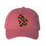 Disney Christmas Plaid Hat/ Mickey Mouse Red And Green Plaid Baseball Hat/ Christmas Holiday Disney Adjustable Cap