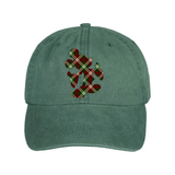 Disney Christmas Plaid Hat/ Mickey Mouse Red And Green Plaid Baseball Hat/ Christmas Holiday Disney Adjustable Cap