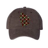 Disney Christmas Plaid Hat/ Mickey Mouse Red And Green Plaid Baseball Hat/ Christmas Holiday Disney Adjustable Cap