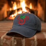 Disney Christmas Holiday Minnie Mouse Glitter Hat/ Red Green Holiday Swirl Baseball Adjustable Cap