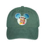 Disney Christmas Holiday Mickey Minnie Mouse Snowglobe Glitter Hat/ Santa And Mrs Claus Baseball Adjustable Cap