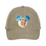 Disney Christmas Holiday Mickey Minnie Mouse Snowglobe Glitter Hat/ Santa And Mrs Claus Baseball Adjustable Cap