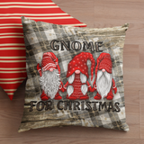 Christmas Pillow Cover/ Gnome For Christmas Red Sweater Plaid Rustic Country Farmhouse Holiday Décor