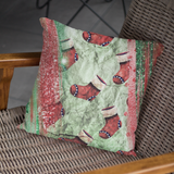 Christmas Stocking Pillow Cover/ Red, Gold, Emerald Green Glam Distressed Parchment Holiday Décor