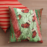 Christmas Stocking Pillow Cover/ Red, Gold, Emerald Green Glam Distressed Parchment Holiday Décor