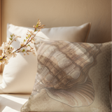 Beach Seashell Design, Sand Color Beach Theme, Throw Pillow Cover, Coastal Home Decor
