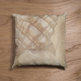 Beach Seashell Design, Sand Color Beach Theme, Throw Pillow Cover, Coastal Home Decor
