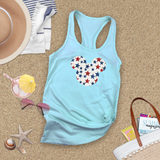Disney Retro Mickey Head Patriotic Stars America Tank/ 4th Of July Summer USA 250 Anniversary Women Top