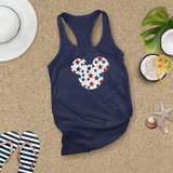 Disney Retro Mickey Head Patriotic Stars America Tank/ 4th Of July Summer USA 250 Anniversary Women Top