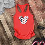 Disney Retro Mickey Head Patriotic Stars America Tank/ 4th Of July Summer USA 250 Anniversary Women Top