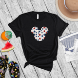 Disney Retro Mickey Head Patriotic Stars America Shirt/ 4th Of July Summer USA 250 Anniversary Tshirt