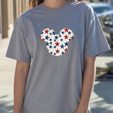 Disney Retro Mickey Head Patriotic Stars America Shirt/ 4th Of July Summer USA 250 Anniversary Tshirt