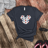 Disney Retro Mickey Head Patriotic Stars America Shirt/ 4th Of July Summer USA 250 Anniversary Tshirt