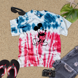 Tie Dye America Disney Retro Mickey Mouse Shirt/ 4th Of July Summer USA Flag 250 Anniversary Tshirt