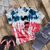 Tie Dye America Disney Retro Mickey Mouse Shirt/ 4th Of July Summer USA Flag 250 Anniversary Tshirt